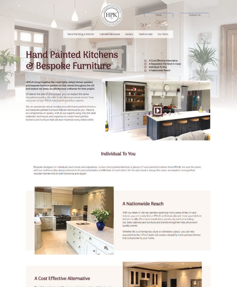 Elegant hand-painted kitchen furniture showcased